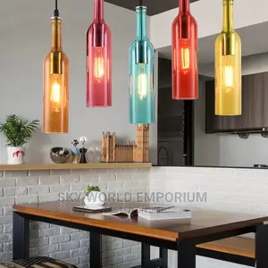 Industrial Style Chandelier Wine Bottle Lamp
