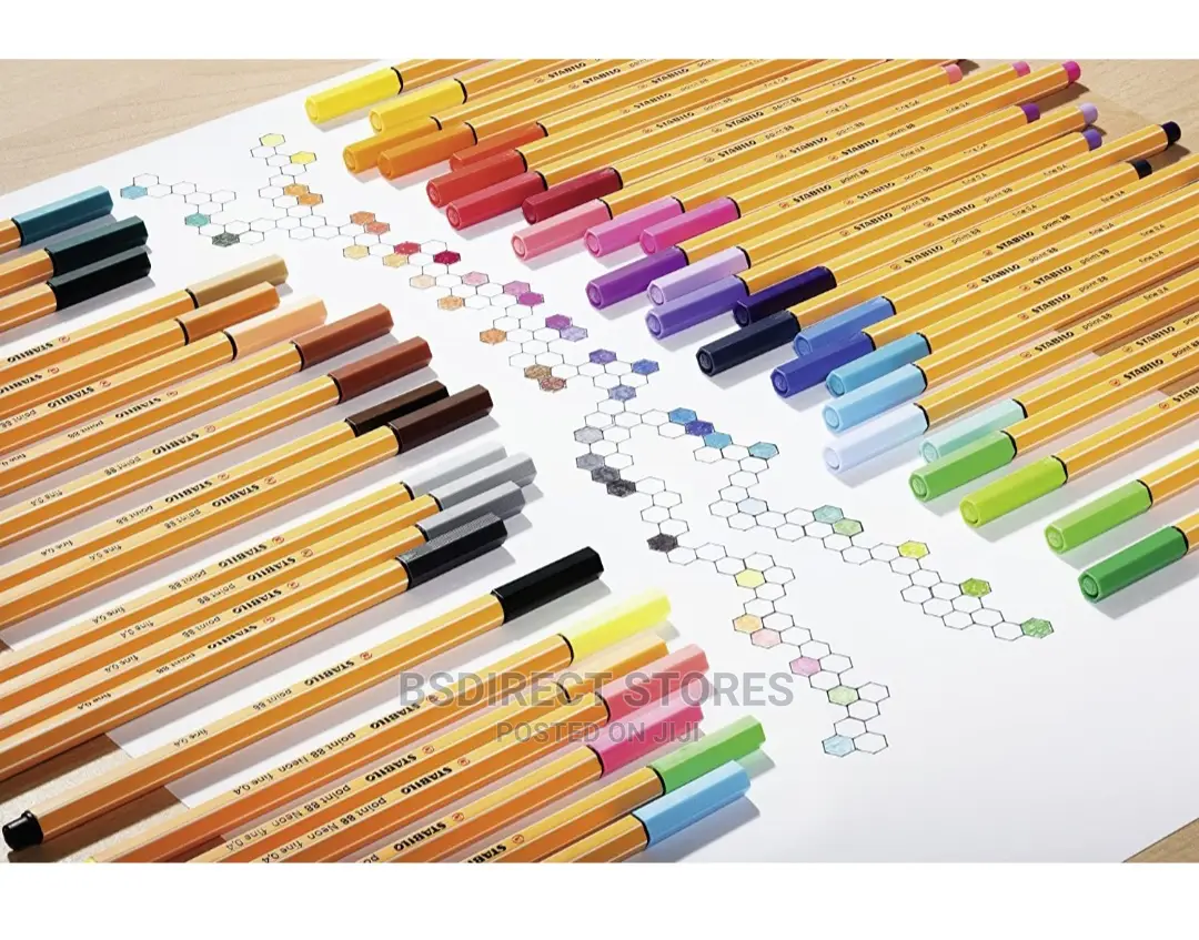 STABILO Point 88 Fineliner Pens Assorted Pack of 25 Smudge Proof Ink