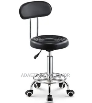 Photo - Black Colored 5-Wheels Bar Stool