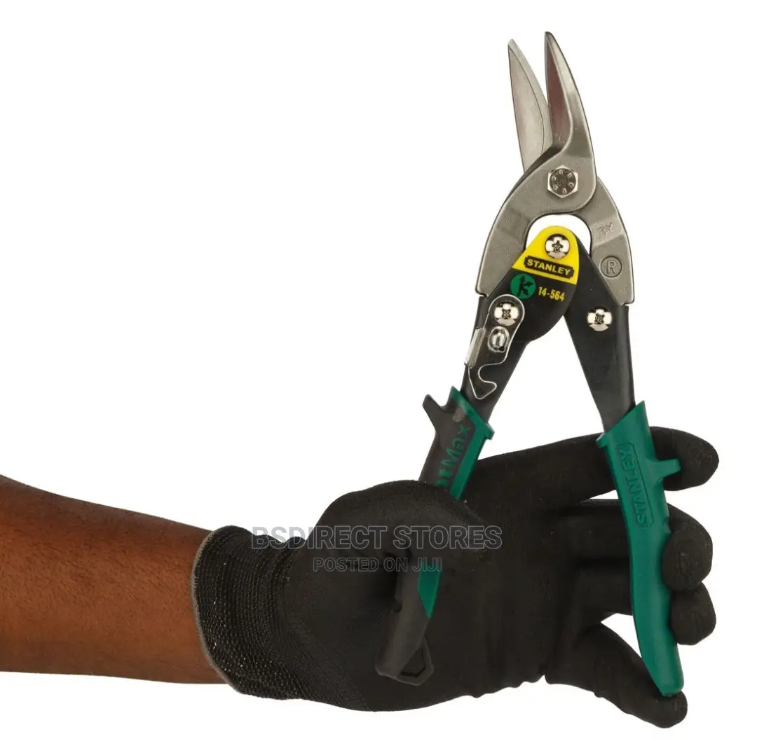 Stanley Green Offset Aviation Snip Right Cut 250mm (10in)