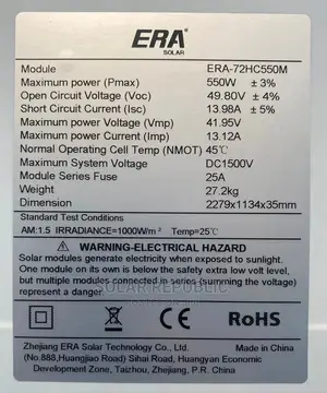 550W Era Mono Solar Panel