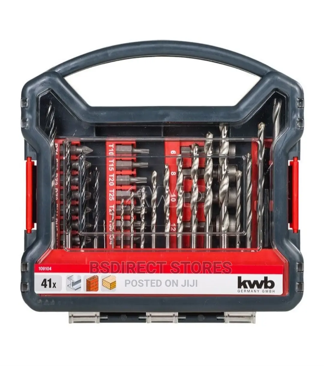 KWB Power- 41 Drill and Bit Set, Grains, Stone, Wood, Metal