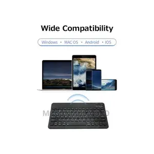 10" BT Rechargeable Mini Keyboard Mouse Combo 78 Keys -black
