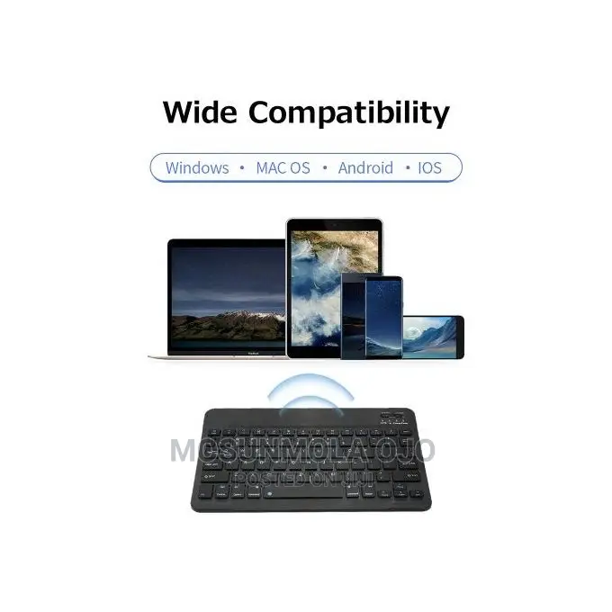 10" BT Rechargeable Mini Keyboard Mouse Combo 78 Keys -black