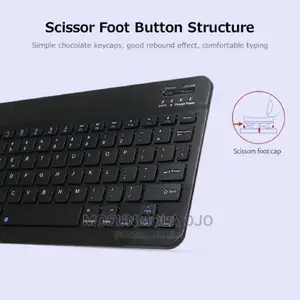 10" BT Rechargeable Mini Keyboard Mouse Combo 78 Keys -black