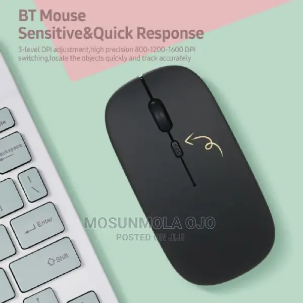 10" BT Rechargeable Mini Keyboard Mouse Combo 78 Keys -black