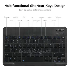 10" BT Rechargeable Mini Keyboard Mouse Combo 78 Keys -black