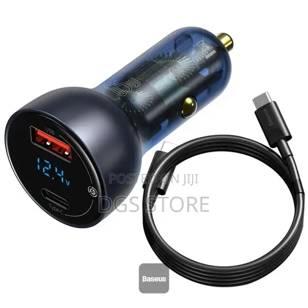 Baseus Dual Quick Charger Usb+Type C 65w Digital Display Pps