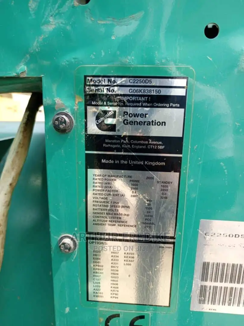 Cummins Engine 2000kva for Sale