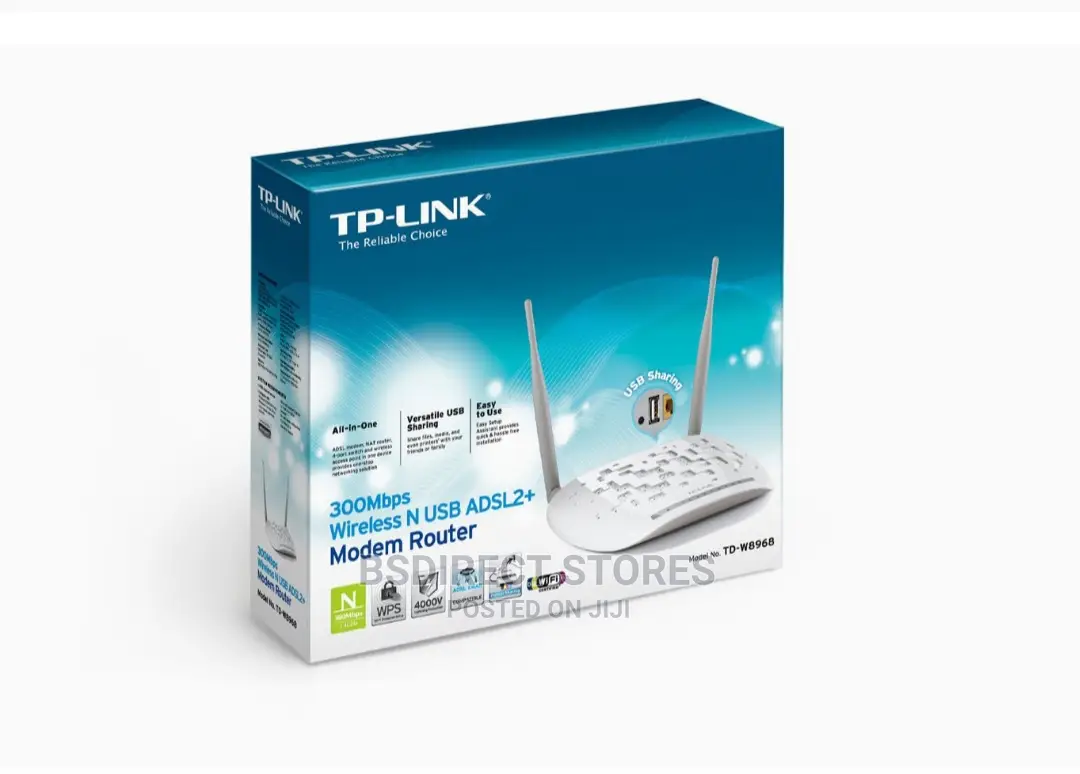 Tp-Link 300mbps Wireless N Usb Adsl2+ Modem Router TD-W8968