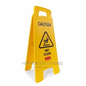 25" X 12" 2-sided Yellow Caution Safety Wet Floor Sign