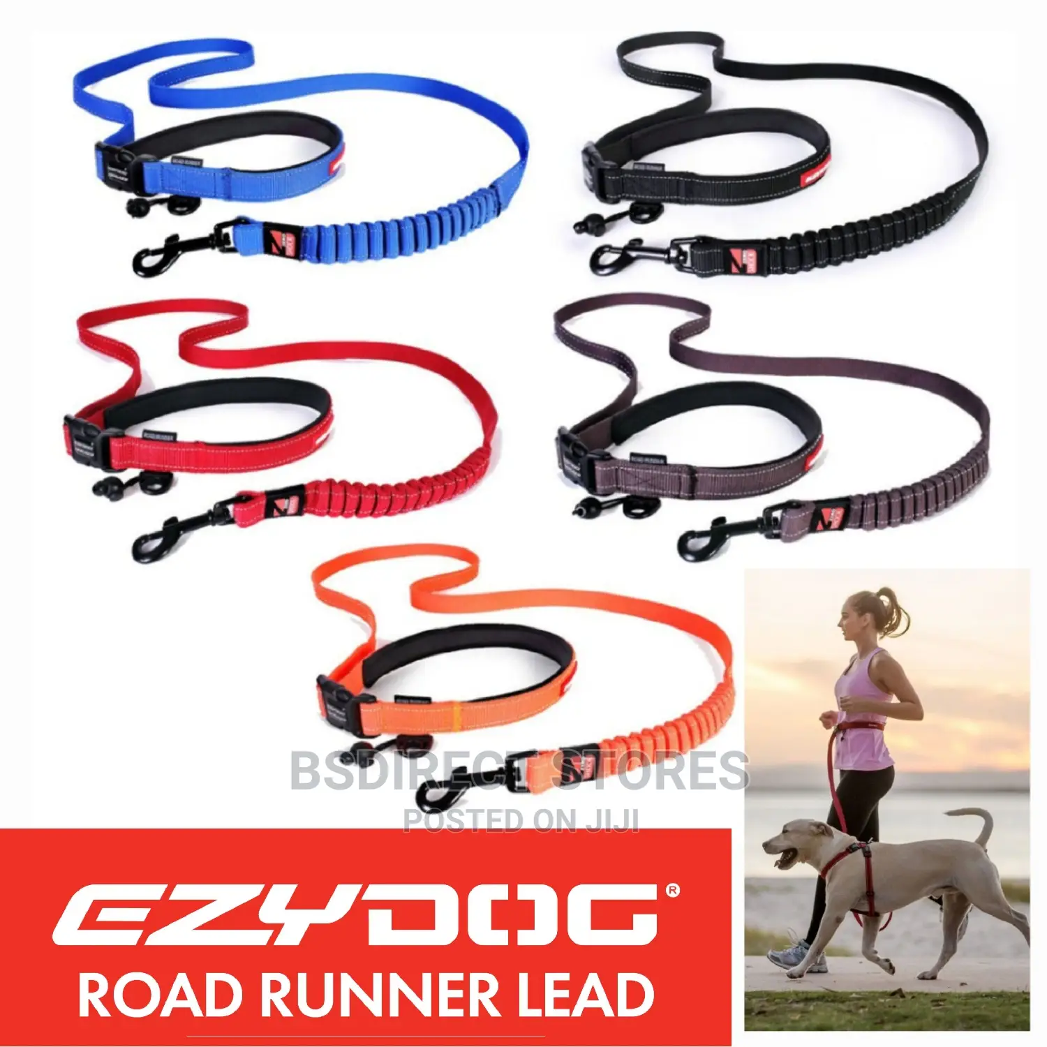 Ezydog Road Runner Lengthy Hands Free Zero Shock Dog Leash