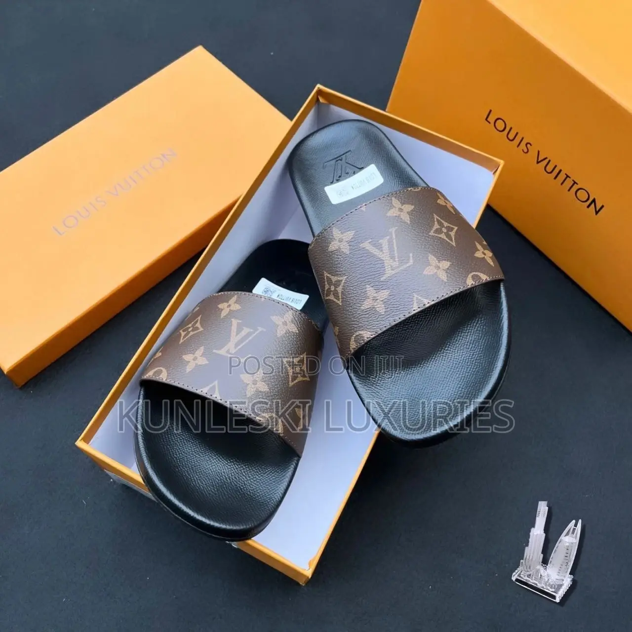 Original Louis Vuitton Leather Slides Available