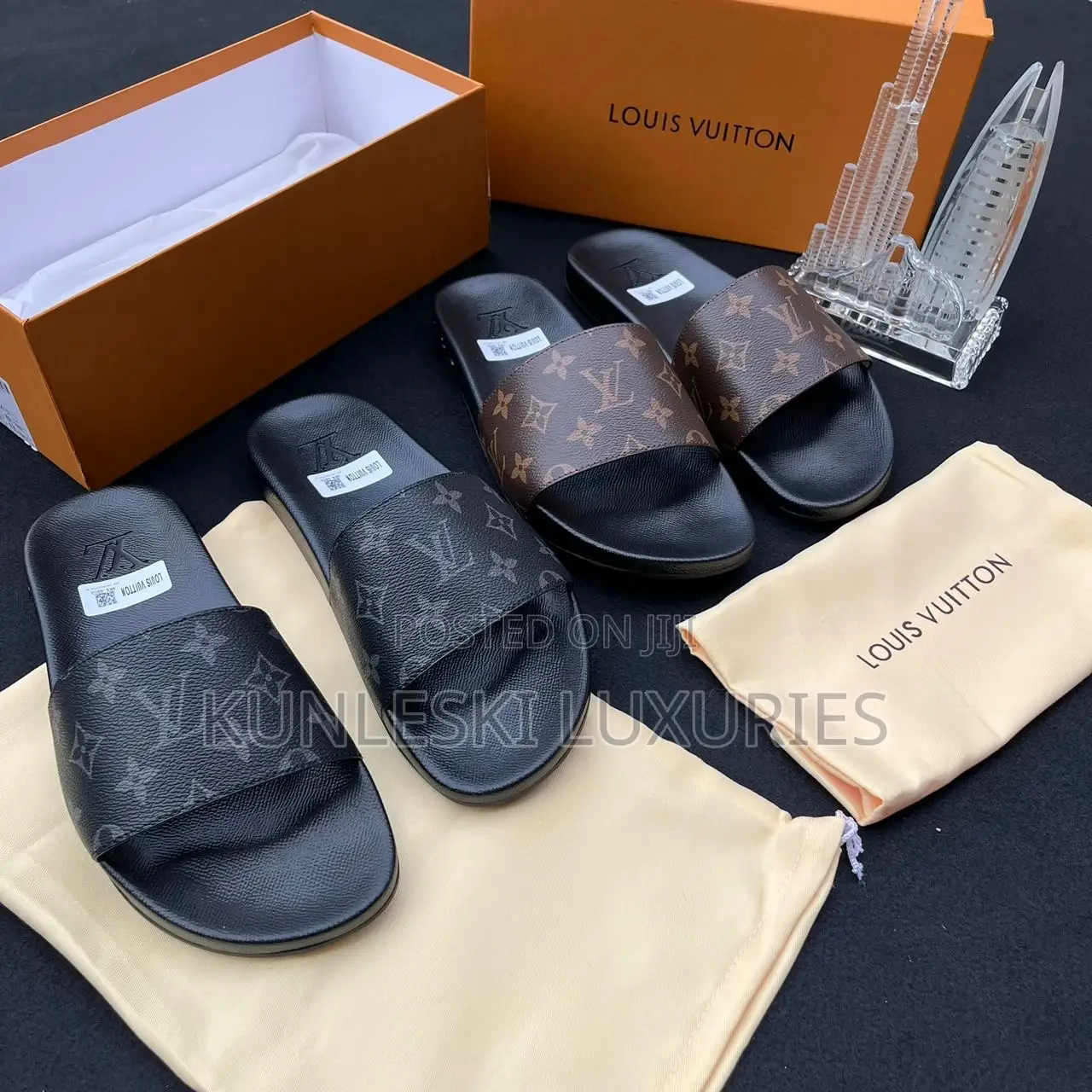 Original Louis Vuitton Leather Slides Available