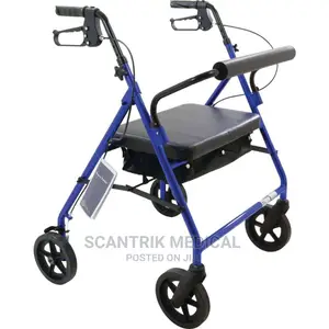 Medical Standard Steel Folding Walker With 8-Inch Wheels