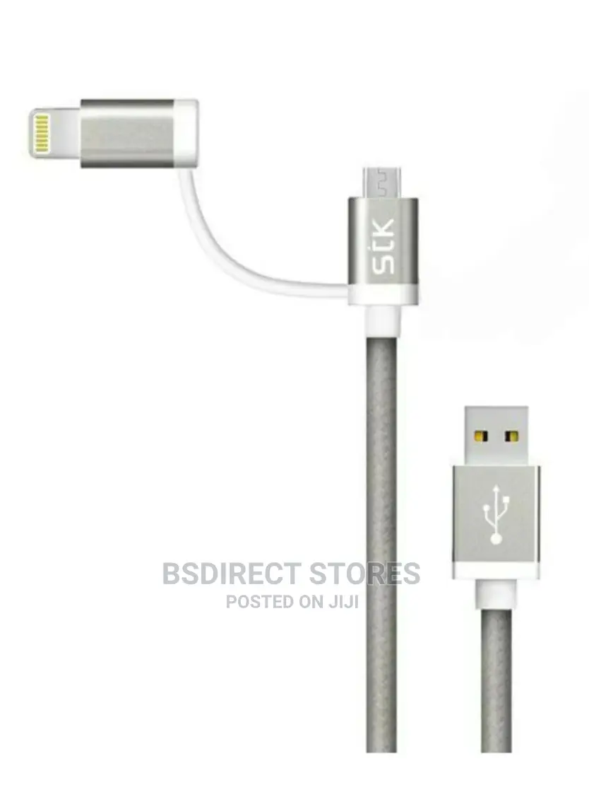 STK Binary 2in1 iPhone and Android Charging Cable USB 2M