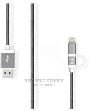 STK Binary 2in1 iPhone and Android Charging Cable USB 2M