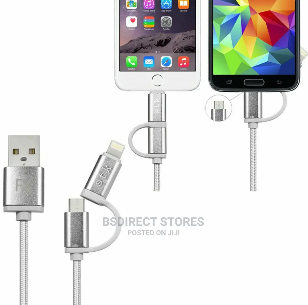STK Binary 2in1 iPhone and Android Charging Cable USB 2M