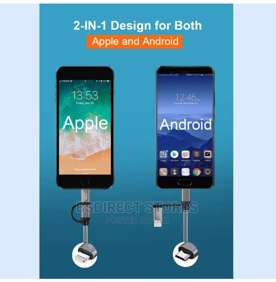 STK Binary 2in1 iPhone and Android Charging Cable USB 2M