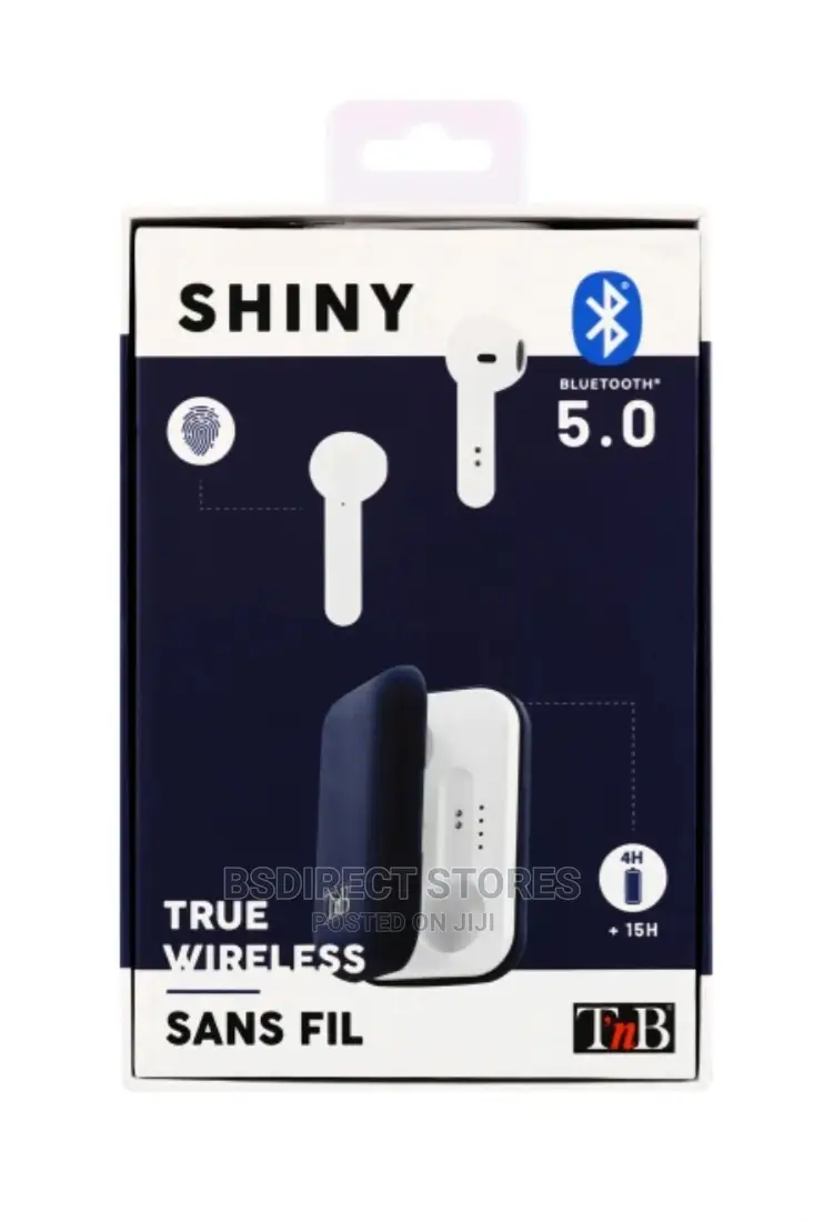 Shiny Earphones Bluetooth Touch Control - White/ Blue/ Red