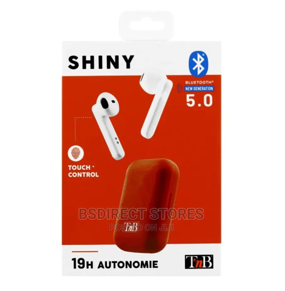 Shiny Earphones Bluetooth Touch Control - White/ Blue/ Red