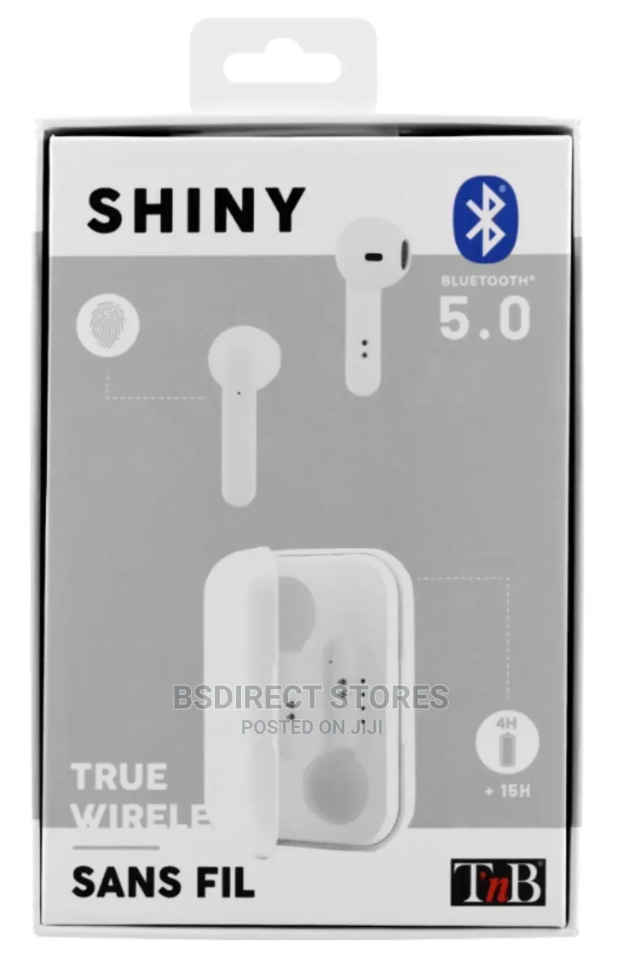 Shiny Earphones Bluetooth Touch Control - White/ Blue/ Red