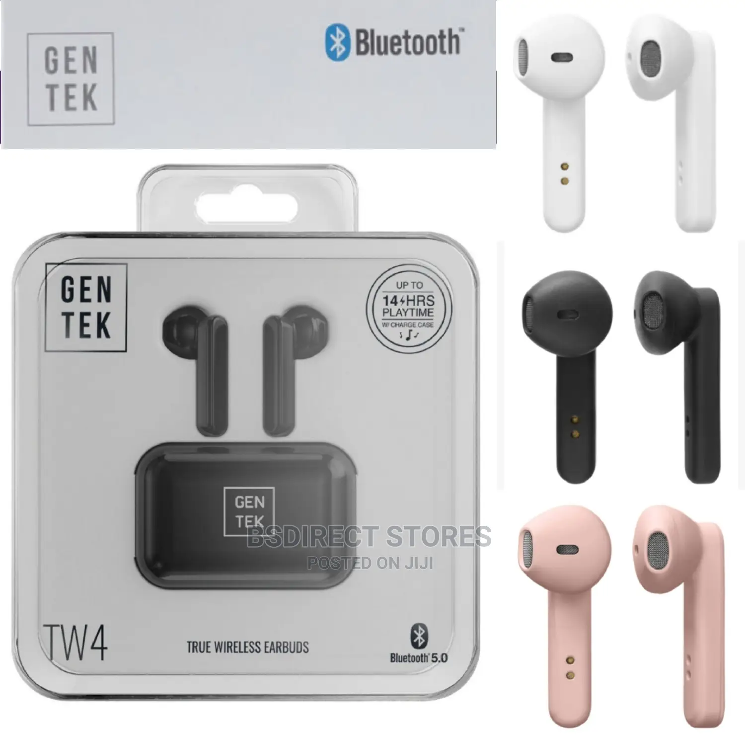 Gentek TW4 True Wireless Earbuds Bluetooth 5.0 Charging Case
