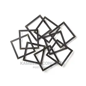 Photo - Sculpture 91x3x78 Metal Black Golden