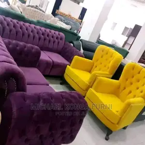 Modern 7 Seater Living Room Fabric Made Sofa Chair.