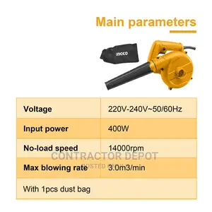 INGCO 400W Blower With 2-in-1 Function Blowing and Vacuuming
