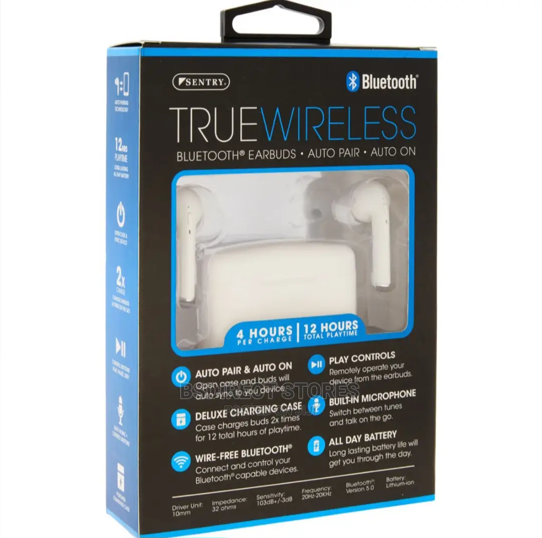 Sentry True Wireless Bluetooth Earbuds With Case