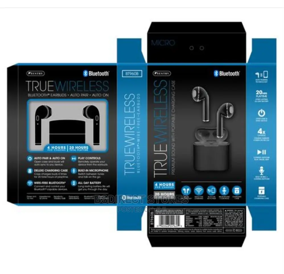 Sentry True Wireless Bluetooth Earbuds With Case