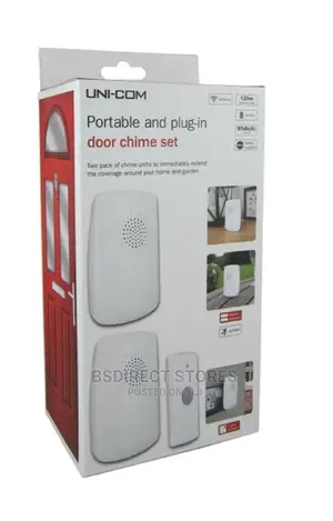 Uni-Com Portable Plug-in Door Chime 8 Melody Twin Pack