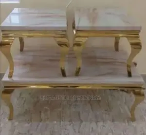 Marble Center Table With 2 Side Stools