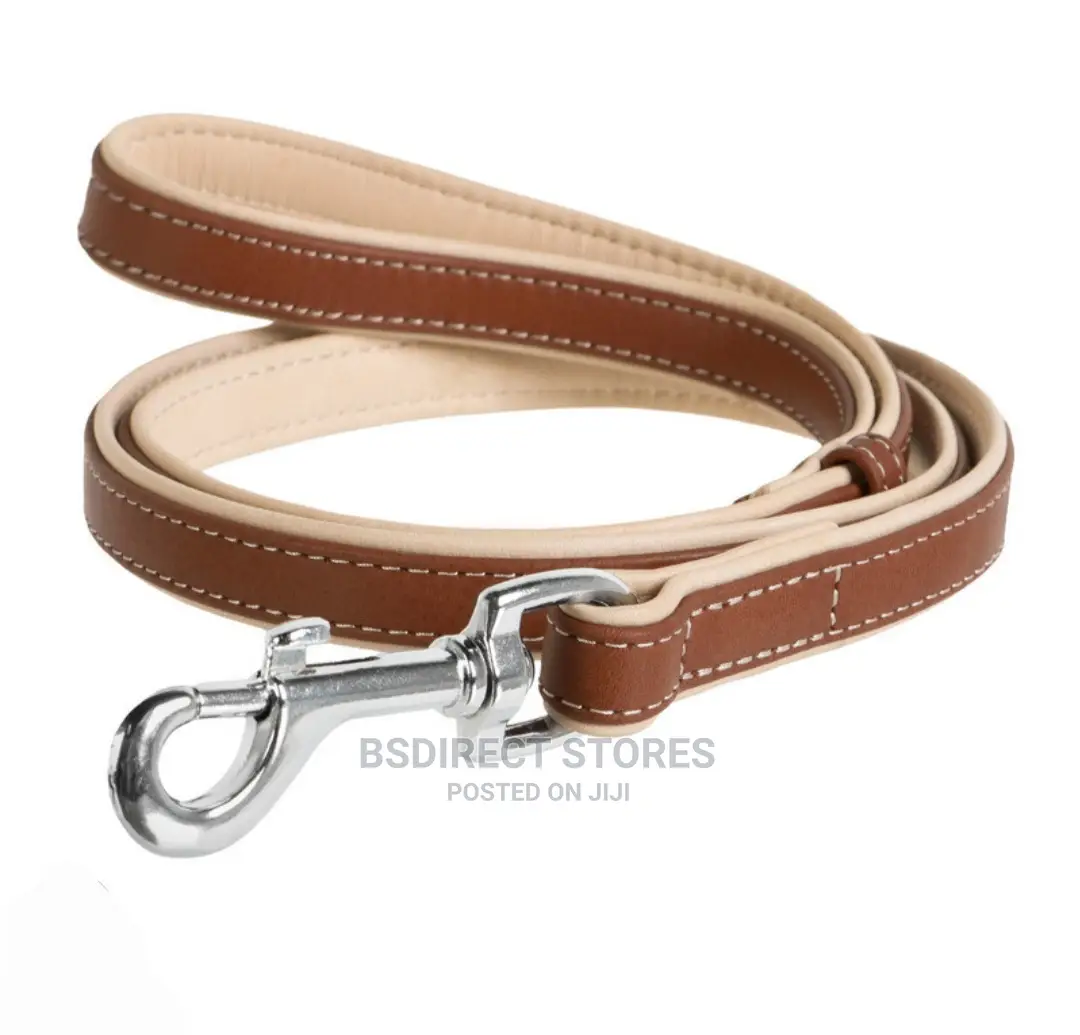 CC Collar Soft Leather Lead, Brown (W-18mm, L-122cm) Medium
