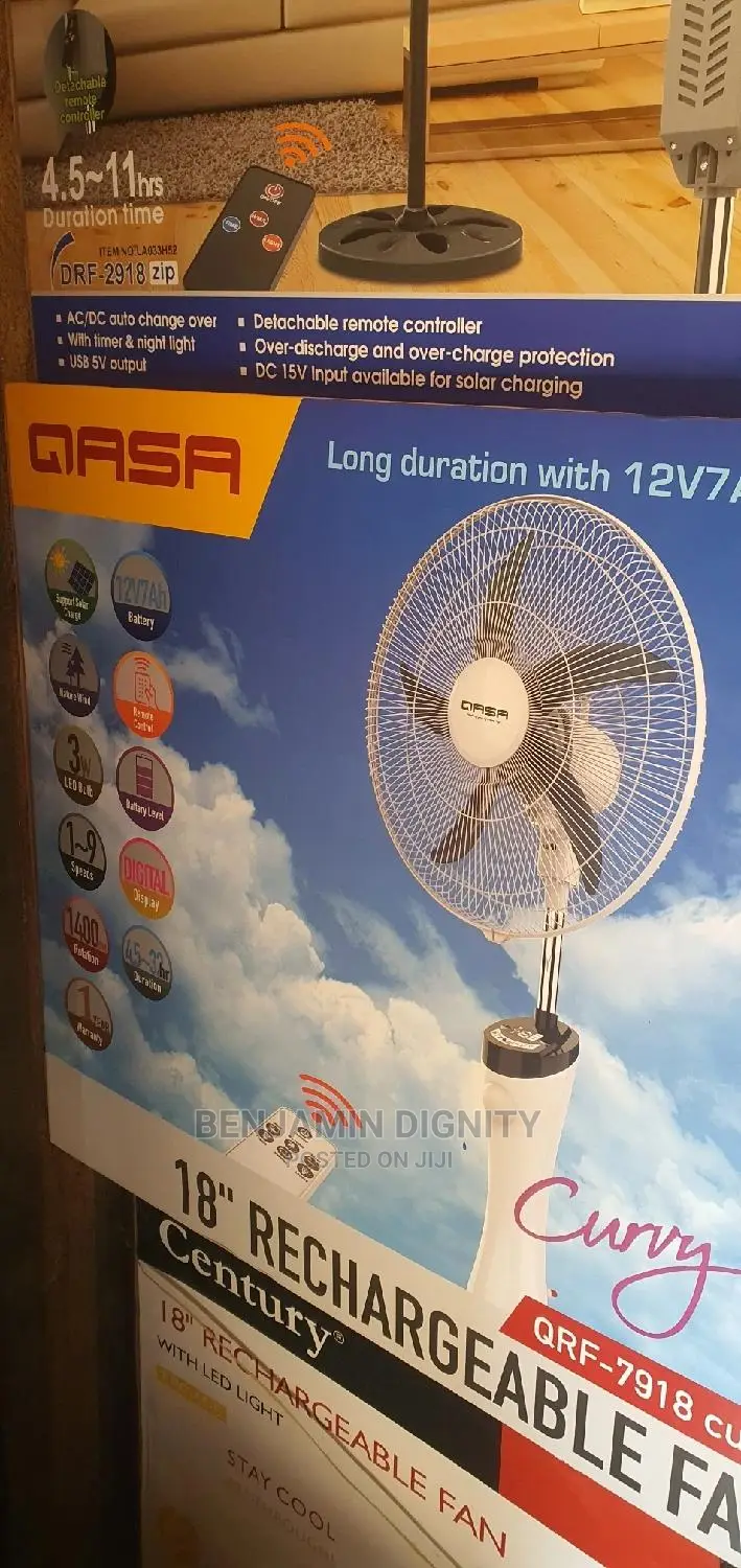 18” Rechargeable Solar Fan