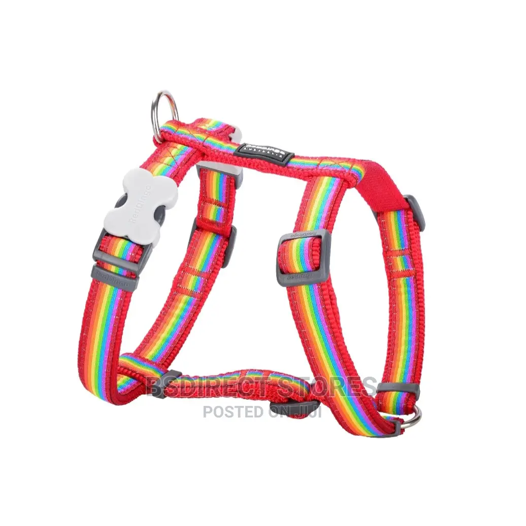 Red Dingo Adjustable Dog Harness - Rainbow Red. S - L
