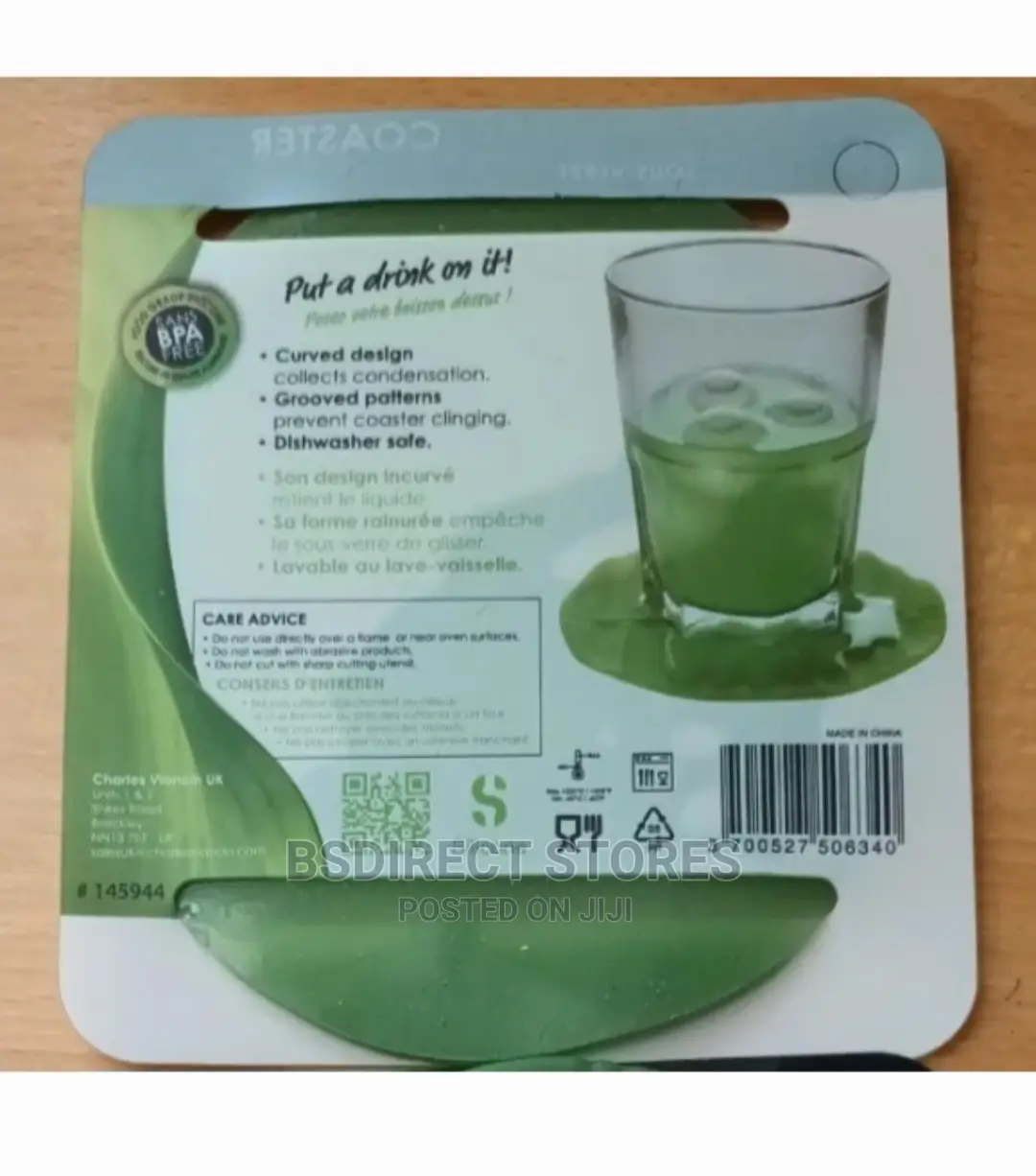 Charles Viancin Silicone Drink Coaster. Hibiscus,Banana Leaf