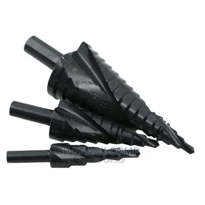 Metal Drill Bit Set For Triangular Cone Holes, 3 Pieces