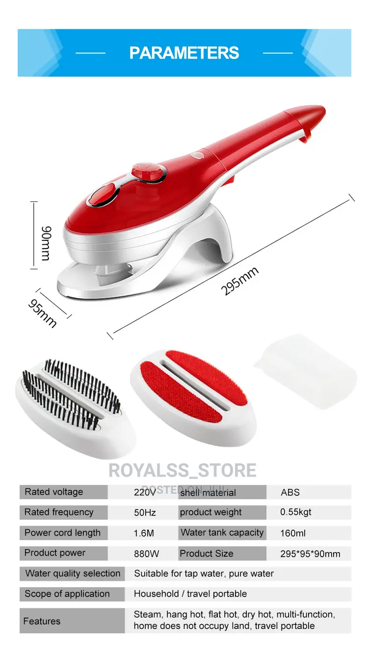 Red Electric Steam Iron