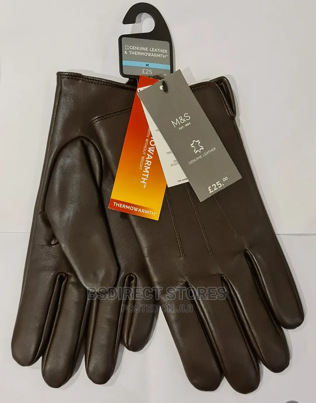 MARKS AND SPENCER Brown Luxury Leather Gloves. Thermowarmth