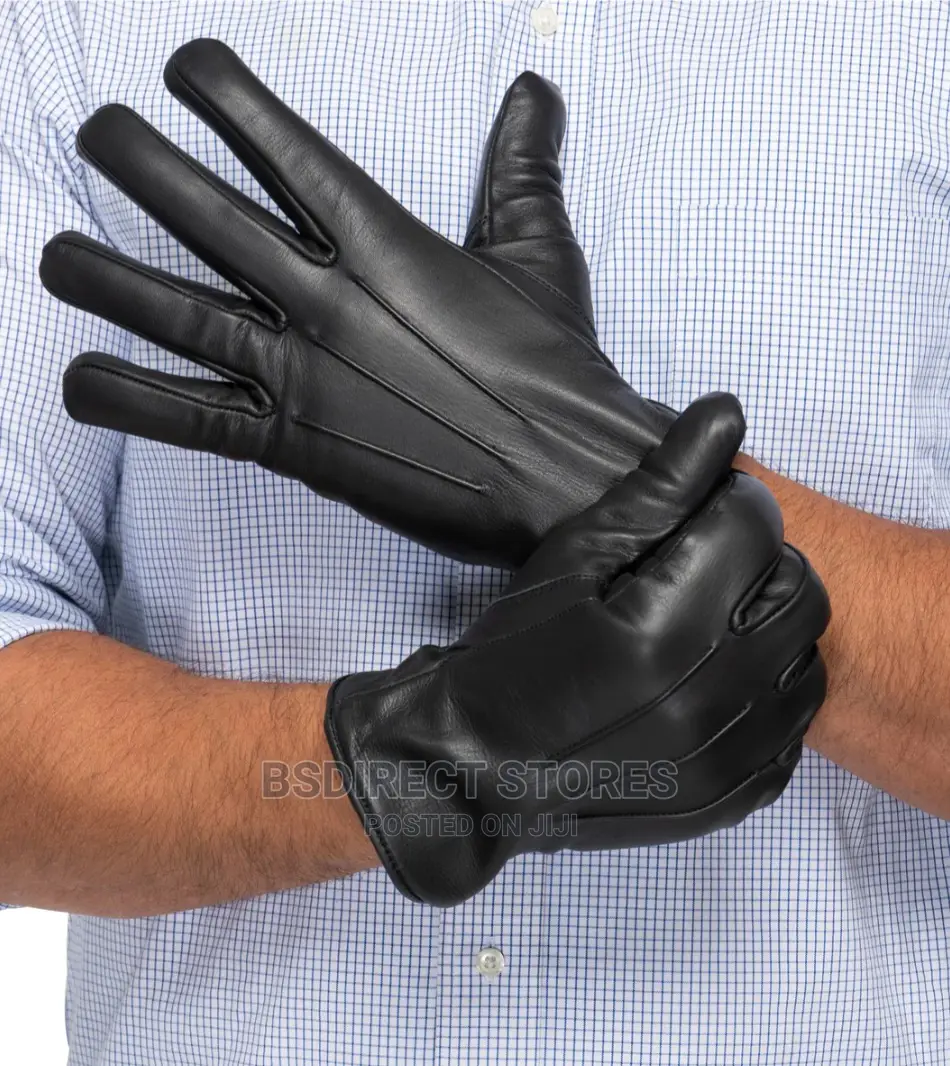 MARKS AND SPENCER Black Luxury Leather Gloves. Thermowarmth