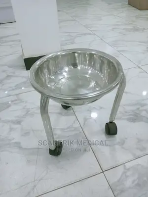Portable Kick-About' Stainless Steel Bowl With Wheel
