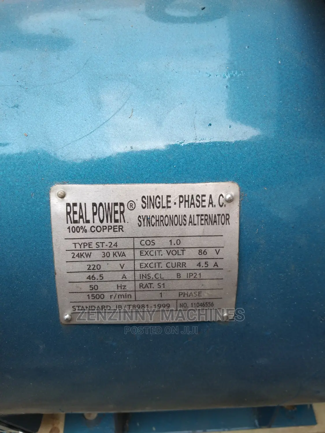 30KVA Single Phase Alternator