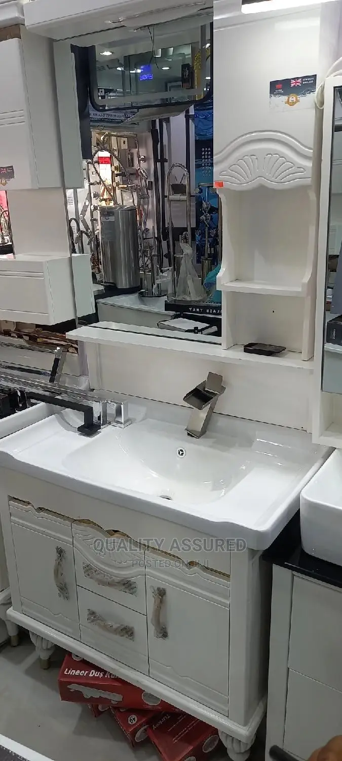 White Cabinet With Cupboard.