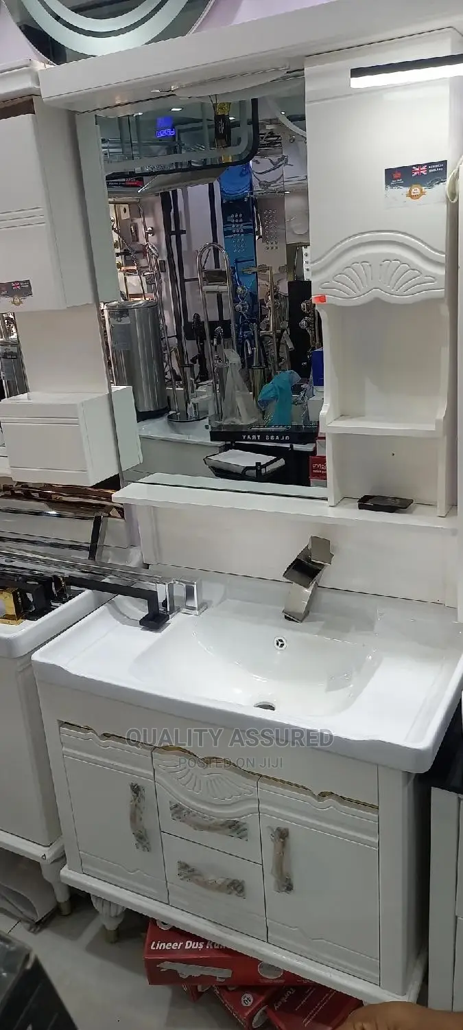 White Cabinet With Cupboard.