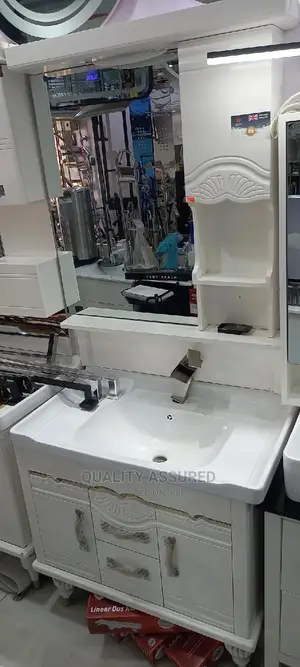 White Cabinet With Cupboard.