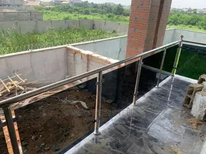 Stainless Handrail Black Glass Design
