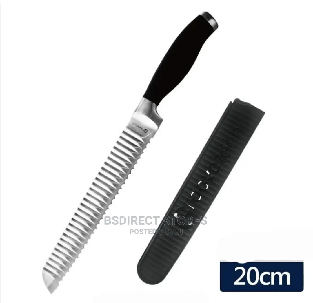 GROOVETECH Dexam Classic 20cm/8" Black Handle Bread Knife