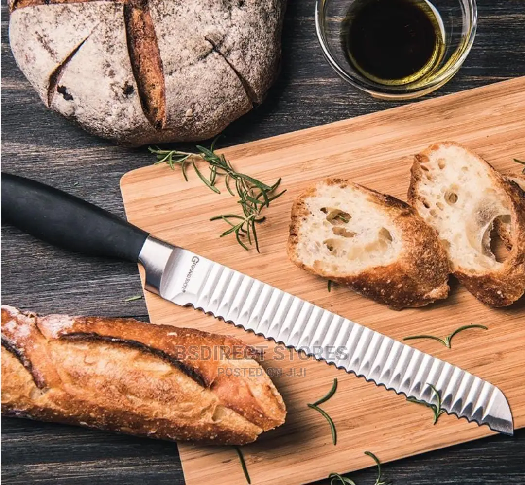 GROOVETECH Dexam Classic 20cm/8" Black Handle Bread Knife